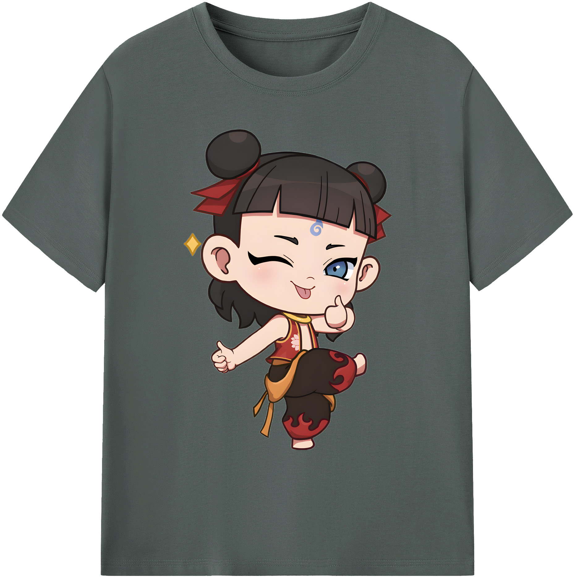 （画像用） Ne Zha 2 ナタ 魔童の大暴れ 綿100％ メンズ半袖Tシャツ｜肌触りやわらか＆通気性